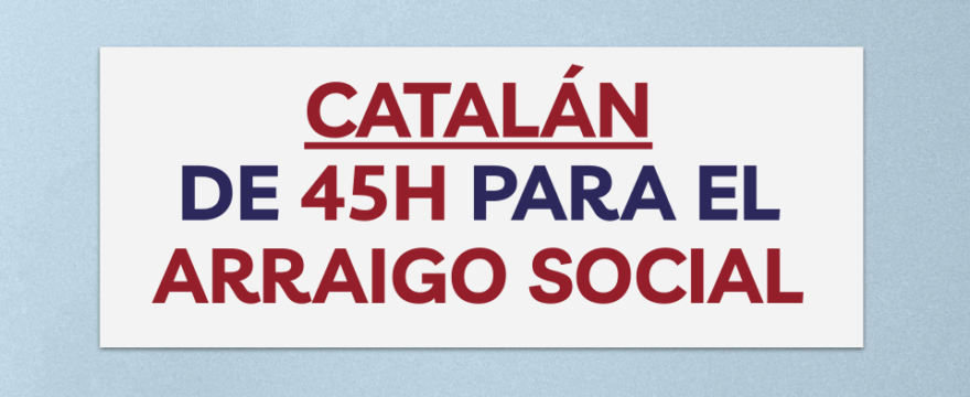 Horario septiembre para el grupo del Curso de Catalán de 45H