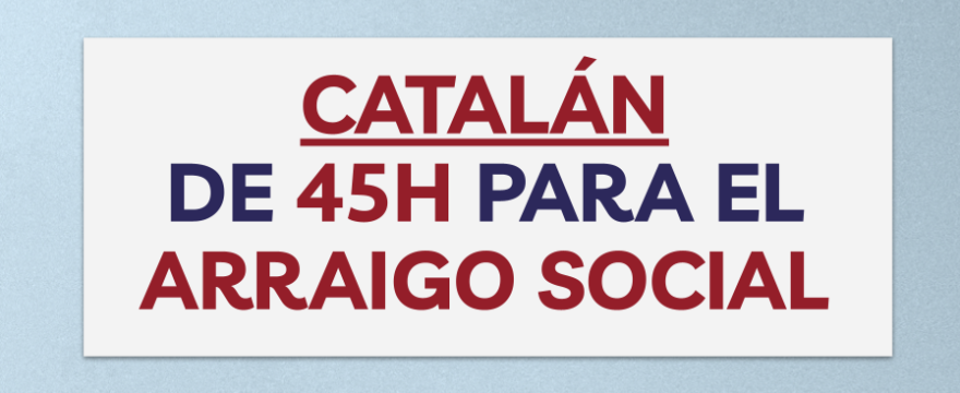 Horario de enero para el grupo del Curso de Catalán de 45H